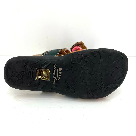 L'Artiste by Spring Step Glendora women’s leather slide sandals shoes. - Picture 6 of 9